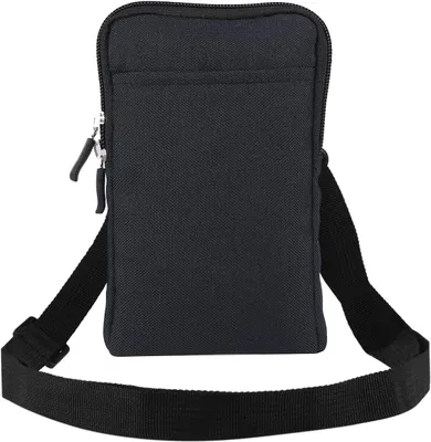Produktbild von Handytasche Schwarz, Wasserdicht Nylon, für Handys bis 6.9 Zoll, Multifunktionale Umhängetasche