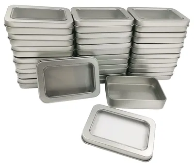 20er-Pack Metall-Aufbewahrungsdosen mit Deckel, rechteckig, 8,8x6x1,8 cm