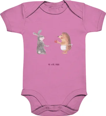 Produktbild von Mr. & Mrs. Panda Strampler Baby Hase Igel 1. - 3. Monat - Bubble Gum Pink - Geschenk, babykleidung body, und, Babybody, Trösten, Liebe Spruch, overall, Herzschmerz