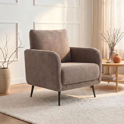 Produktbild von Designer-Sessel EMMA aus Cord in Taupe