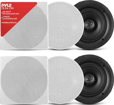 Immagine prodotto di Altoparlante da soffitto Pyle da 13,3 cm, altoparlante da soffitto da 150 W, altoparlante da soffitto, altoparlante da parete, altoparlante per schermo piatto, sistema di montaggio, altoparlante tweeter