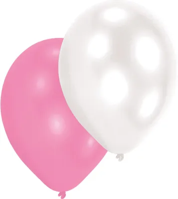 Produktbild von Amscan INT995424, Spielzeugballon, Latex, Pink, Weiß, 10 Stück(e)