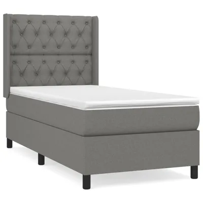 Obrázek produktu pro vidaXL Postel Boxspring s matrací Dark Grey 80x200 cm Látka