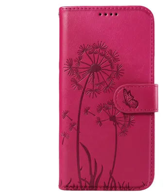 Obrázok produktu pre Obal na telefón Samsung Galaxy A17, sklápacie puzdro, dizajn s kvetmi a motýľmi, farba: fuksiová