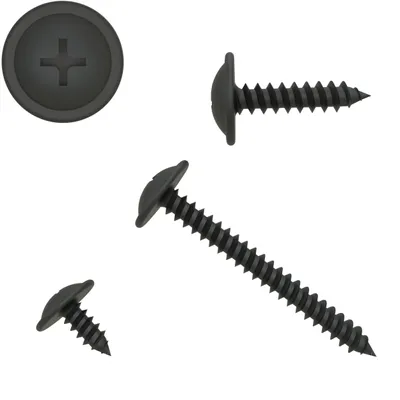 Produktbild von 20 AUPROTEC Blechschrauben Kreuzschlitz 4,2 x 13 mm schwarz verzinkt DIN 7049 Flachkopf mit Scheibe