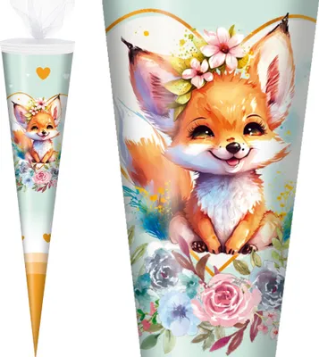 Produktbild von Stylex Schultüte 70 cm Mädchen 2025, Motiv:Fuchs