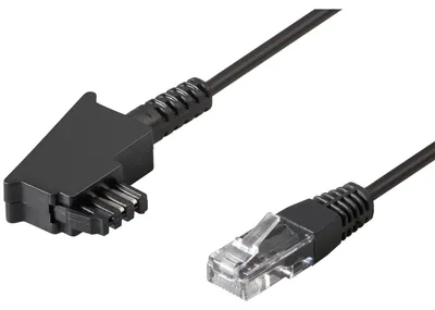 Produktbild von Goobay 51235, 10 m, TAE (F), RJ-45, Schwarz, Männlich, Männlich