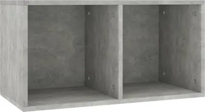 Image de vidaXL Boîte de rangement pour disques vinyles gris béton 71×34×36 cm panneau de particules