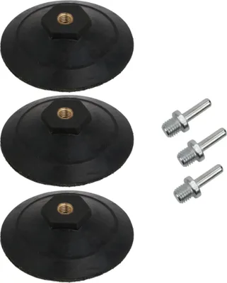 Produktbild von 3x Trade-Shop Klett Schleifteller Aufnahmeteller Haftteller Ø100mm mit M14 Spanndorn für Elektrowerkzeuge Schleifmaschinen Bohrmaschinen Akkuschrauber