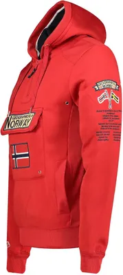 Immagine prodotto di Geographical Norway GYMCLASS Felpa da uomo rossa per tutti i giorni (WW2485H/GN-Red)