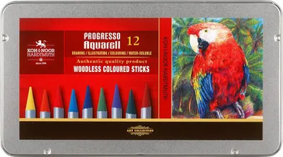 Zdjęcie produktu dla Koh-I-Noor, Kredki akwarelowe bezdrzewne Progresso Aquarell 8782, 12 szt
