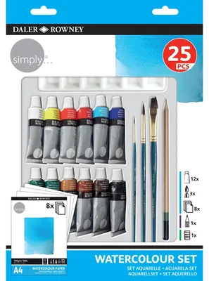 Produktbild von Daler Rowney Simply Set Aquarellfarben 12 x 12 ml