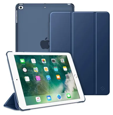 Produktbild von Fintie Hülle für iPad 9.7 Zoll 2018/2017 - Ultradünn Schutzhülle mit transparenter Rückseite Abdeckung Cover mit Auto Schlaf/Wach für 9.7" iPad 6. Generation / 5. Generation, Marineblau