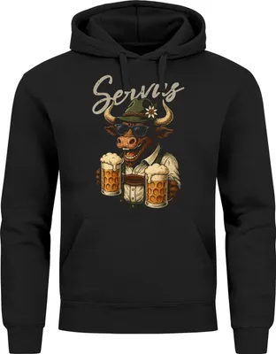 Produktbild von Hoodie Herren für das Servus Ochse Maßkrüge Bier Ersatz Tracht Pullover Volksfest Bierfest Outfit Spruch Lustig Moonworks®