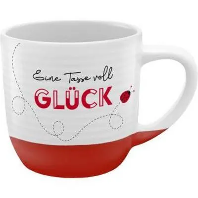 Produktbild von Tasse Rillen Motiv "Glück"