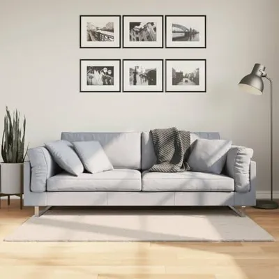 Produktbild von Teppich Kurzflor Beige 80x150 cm Waschbarer Wohnzimmerteppich Weich Flauschig in Felloptik Läufer für Schlafzimmer Flur Büro rutschfest Geeignet für Fußbodenheizung