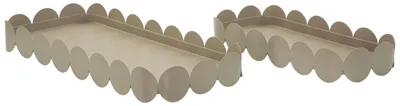 Image de Lot de 2 plateaux Saturn 40 x 4,5 x 16,5 cm, métal gris