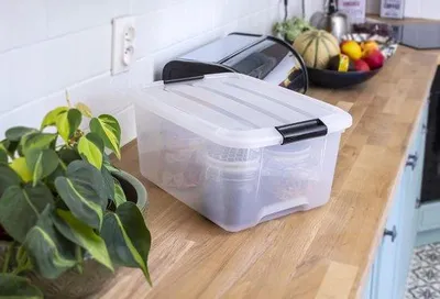 Obrázek produktu pro Sada 6 průhledných stohovatelných úložných boxů o objemu 15 l