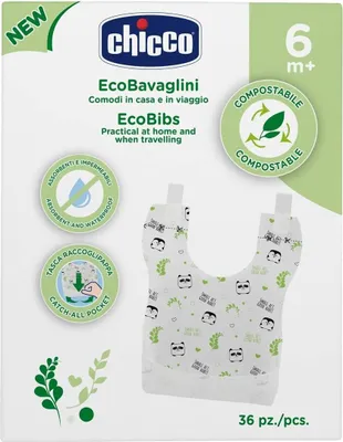 Produktbild von Chicco 00010399000000, Einfaches/regelmäßiges Lätzchen, Mehrfarbig, Unisex, Baby (0 - 2 Jahre), 6 Monat( e), Abbildung