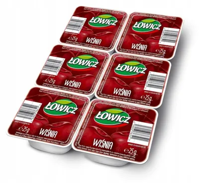 Image de Confiture de cerises en portions individuelles, 6 x 25 g - Łowicz