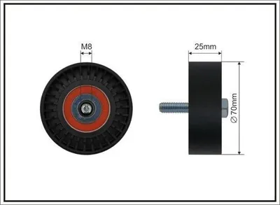 Produktbild von CAFFARO 01-07 Umlenkrolle Keilrippenriemen 70mm für FIAT DUCATO Pritsche/Fahrgestell (230) DUCATO Kasten (244) DUCATO Pritsche/Fahrgestell (244)