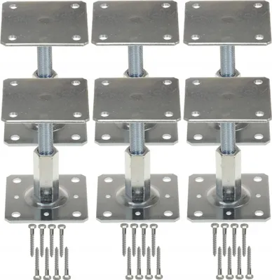 Produktbild von Säulenstütze 160Mm 110X110 FEINZ Höhenverstellbar 90- Stabilität Robust 6 Stück
