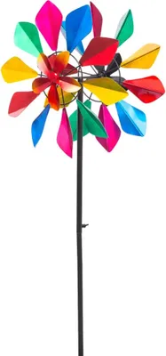 Obrázok produktu pre Lapač vetra HQ Kovový veterný vír: Viacfarebný kvet Duett 110225 Červená 36 x 122 cm
