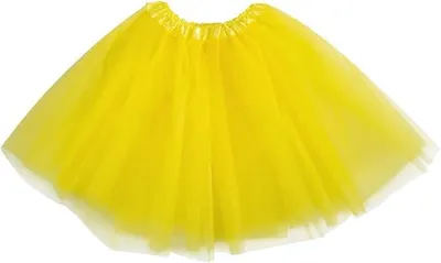 Produktbild von Tüllrock Damen Kostüm Tutu Petticoat Party Ballett Rockabilly Tanz Rock (gelb)