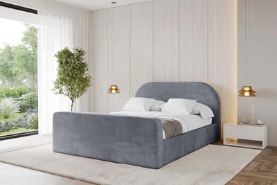 Produktbild von ALTDECOR Polsterbett mit Bettkasten -  TIVON-Z - 140x200 Grau Casablanca - Bett mit Matratze H3/H4, Kopfteil und Fußteil, Boxbett, Doppelbett mit Stauraum