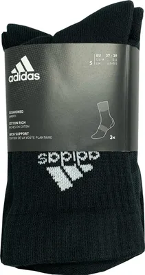 Produktbild von Adidas 3 Paar Tennis-Sportsocken / Socken Frottee Einlegesohle - Baumwolle Schwarz4648