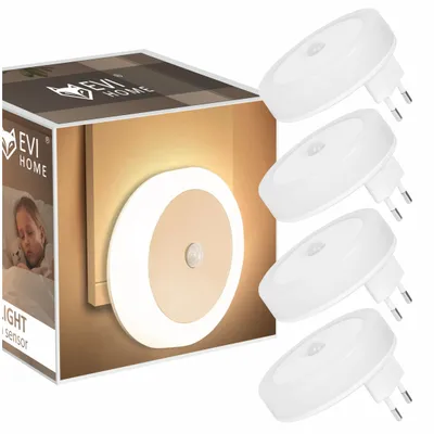 Obrázek produktu pro LED noční lampa pro kontakt se soumrakovým pohybovým čidlem SADA 4 kusů