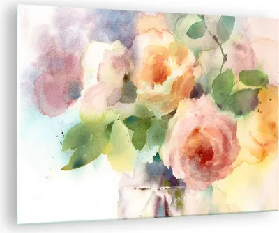 Produktbild von Bilder auf glas - Rose Blume Garten - 70x50cm - Glasbilder - Wandbilder - Kunstdruck - zum Aufhängen bereit - Wanddekoration aus Glas - Glas Bilder - Wandbild auf Glas - Einteilig - GAA70x50-3910