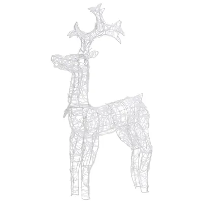 A white wireframe reindeer decoration.