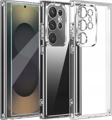 Immagine prodotto di Custodia per Samsung Galaxy S25 Ultra RINFORZATA IN SILICONE TRASPARENTE + Vetro