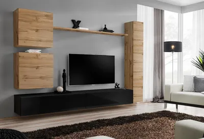 Immagine prodotto di Armadio a muro marrone mobili in legno mobili di design scaffale a muro credenza porta TV set