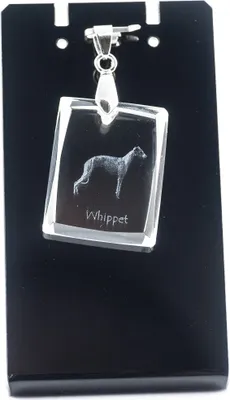 Produktbild von Whippet, Kleiner Englischer Windhund - Kristallanhänger für Hunde, Foto-Halskette, einzigartiger Schmuck von Art-Dog