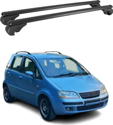 Image de Barres de toit Transversales pour Fiat Idea 2004-2012 Aluminium Noir