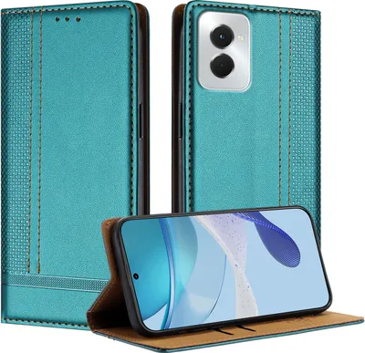 Produktbild von Handyhülle für Motorola Moto G Power 5G 2024 Leder Flip Klappbare Schutzhülle mit Standfunktion Grün