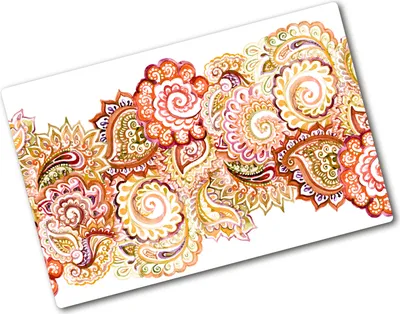 Produktbild von Tulup Glas Herdabdeckplatte - 80x52 cm - Glaskeramikkochfeld-Abdeckung Spritzschutz Glasabdeckplatte - Einteilig - Kunst: Modern & Klassisch - Verzierungen - Orange