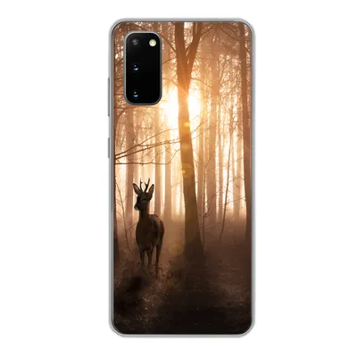 Produktbild von MuchoWow® Handyhülle Schutzhülle Hülle für Samsung Galaxy S20 Wald - Hirsche - Sonne - Bäume - Winter - Natur - Tiere Silikon Softcase Handy Hülle - Bild