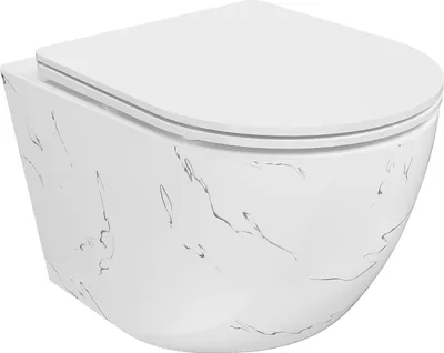 Obrázek produktu pro Mexen Lena WC mísa Rimless se sedátkem pomalu klesajícím slim, duroplast, bílý kámen - 30224093