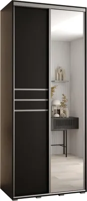 Produktbild von MEBLE KRYSPOL Davos 11 Schrank, zwei Türen - 235,2x120x60 cm - Schwarz Schwarz Silber