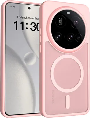 Produktbild von Magnetisch Hülle für Xiaomi 15 Ultra, Kompatibel mit MagSafe, Transluzente Matt Rückseite Stoßfeste Handyhülle Pink