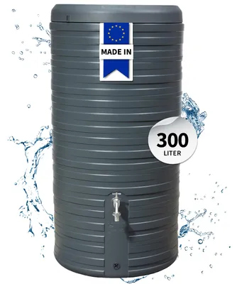 Productafbeelding van GARANTIA NORDIC 2in1 regenwatertank 300 L graphite grey incl. plantschaal