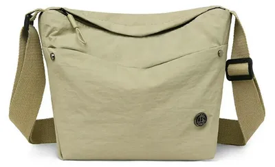 Imagen del producto de Bolso bandolera para mujer, fabricado en nylon ligero, color beige
