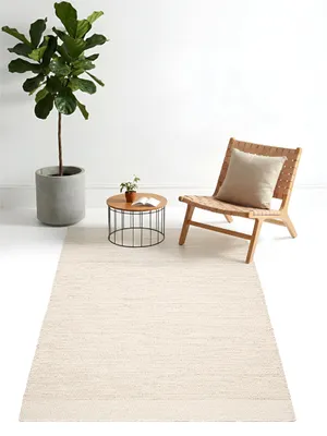 Produktbild von jaloom Wollteppich Lui Weiß 160x230 cm | Moderner Teppich für Wohnzimmer und Küche