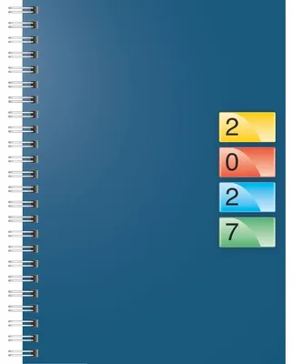 Produktbild von Buchkalender 796 Dataline A5 1 Woche/2 Seiten Karton-Einband blau 2027 Packung mit 5 Stück