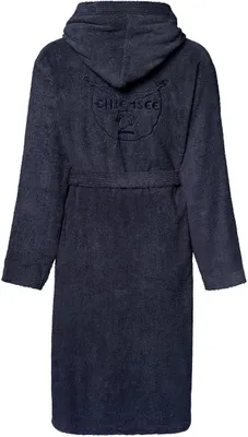 Immagine prodotto di Accappatoio unisex Chiemsee con cappuccio, 100% cotone, taglie S - XXL, blu scuro, taglia abbigliamento: L