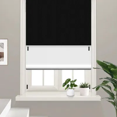 Produktbild von Famanu Verdunkelungsrollo auf Maß - 2997 x 1448 cm - 100% Verdunkelung - Selbstklebende Schlösser - Schlafzimmer Kinderzimmer