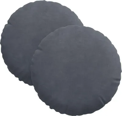 Image de vidaXL Coussins d'assise, lot de 2, gris foncé, Ø 30 x 13 cm, velours